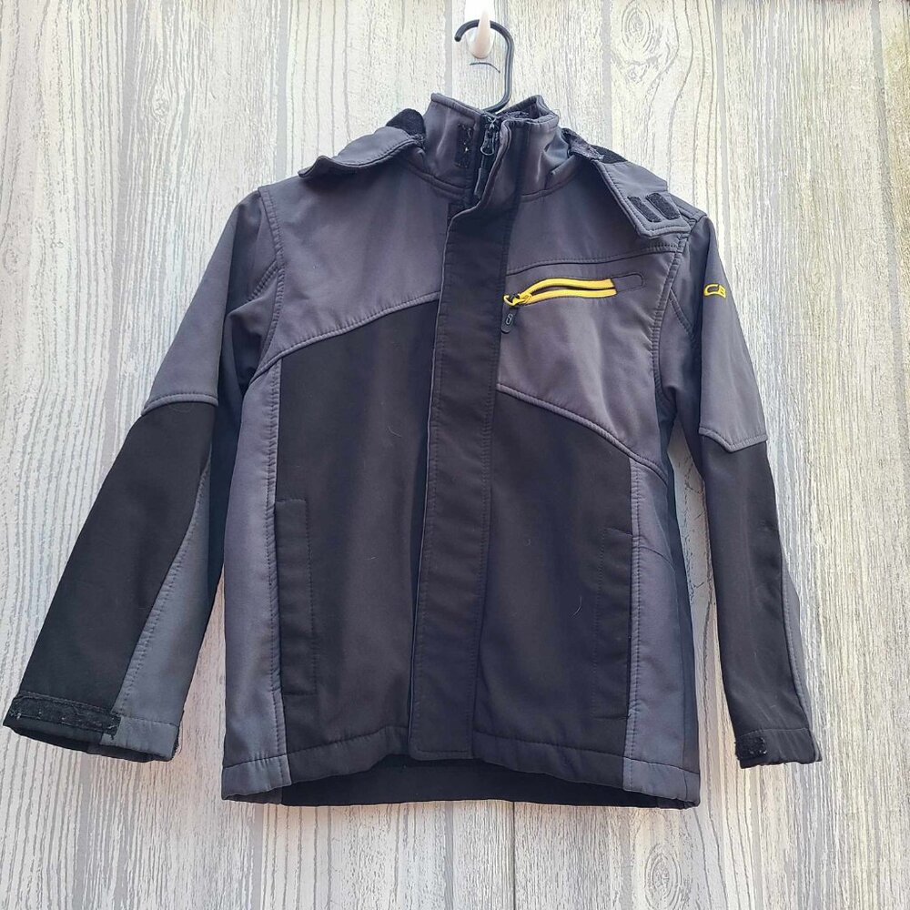 Kid's CB Sports Ski Jacket w/hood Black&Gray Child's Size Small (8) Cold Winter